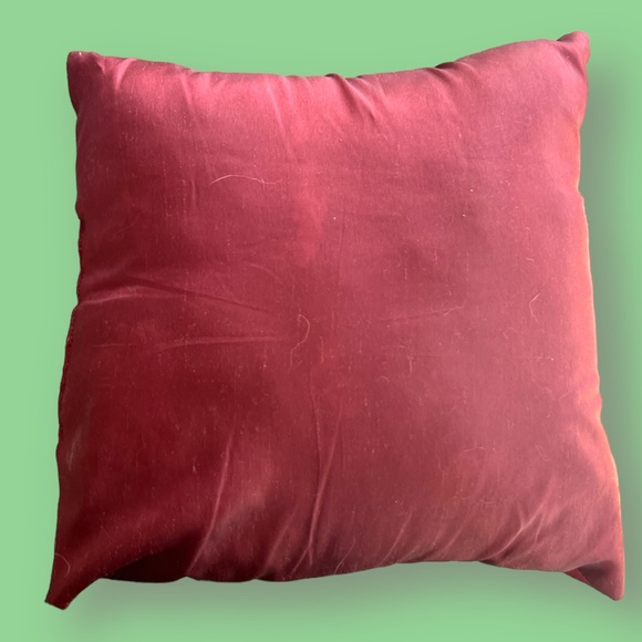 Decorative Maroon Floral Pillow 16” x 16” Large Flower Design - Picture 3 of 7